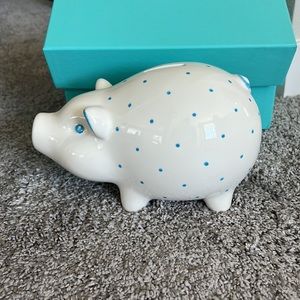 Tiffany & Co ceramic Piggy Bank, made in Italy, New in Box.